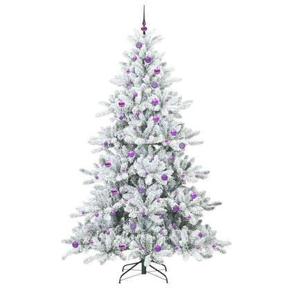 vidaXL Künstlicher klappbarer Weihnachtsbaum Weiß 240 cm PVC und Stahl