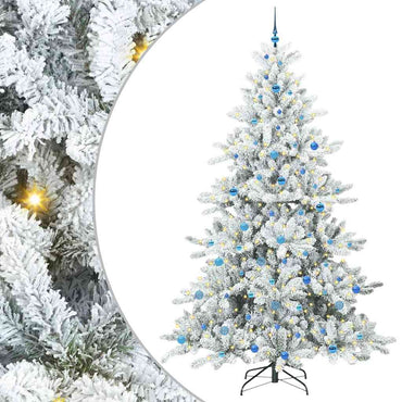 vidaXL Sapin de Noël artificiel pliable Blanc 240 cm PVC et acier