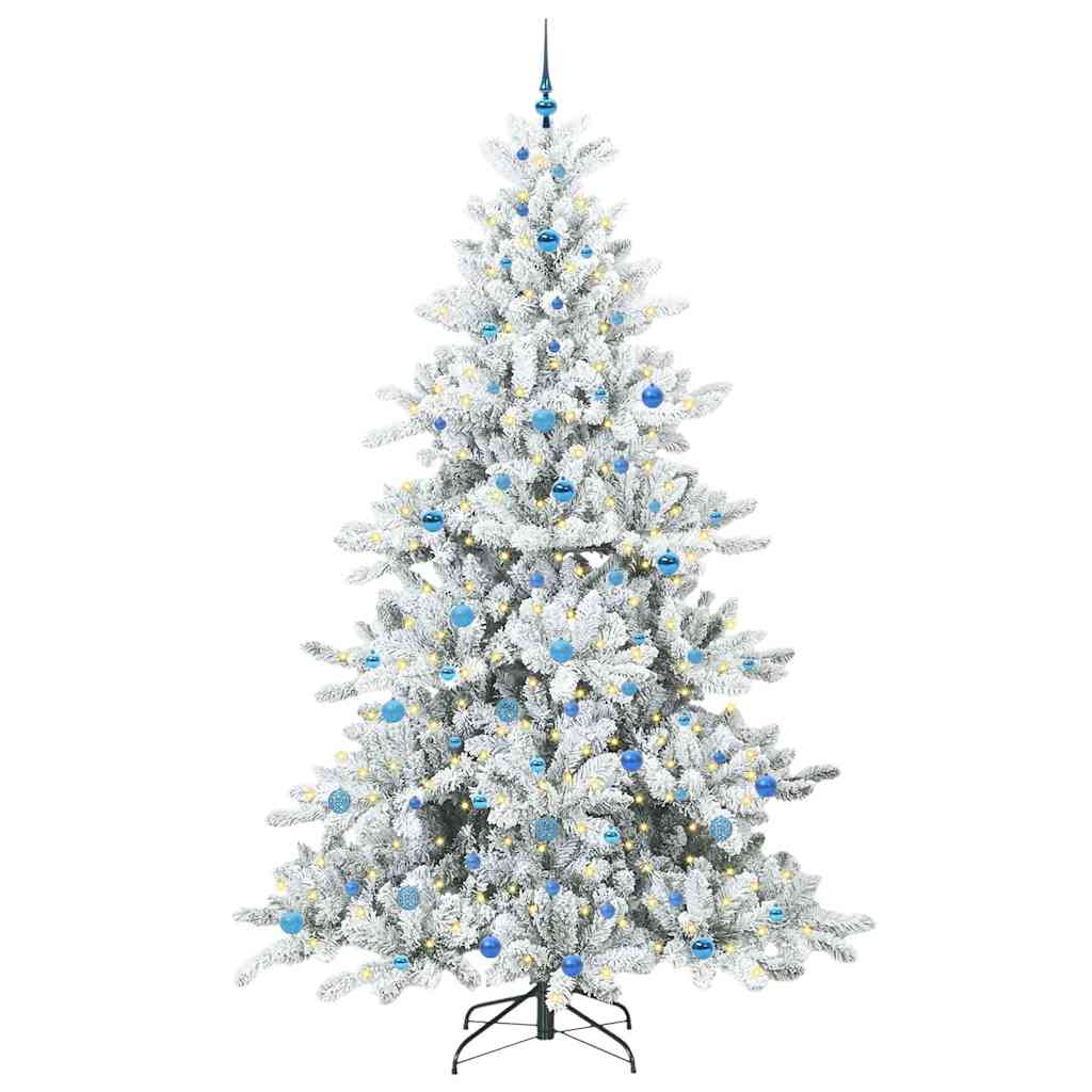 vidaXL Sapin de Noël artificiel pliable Blanc 240 cm PVC et acier