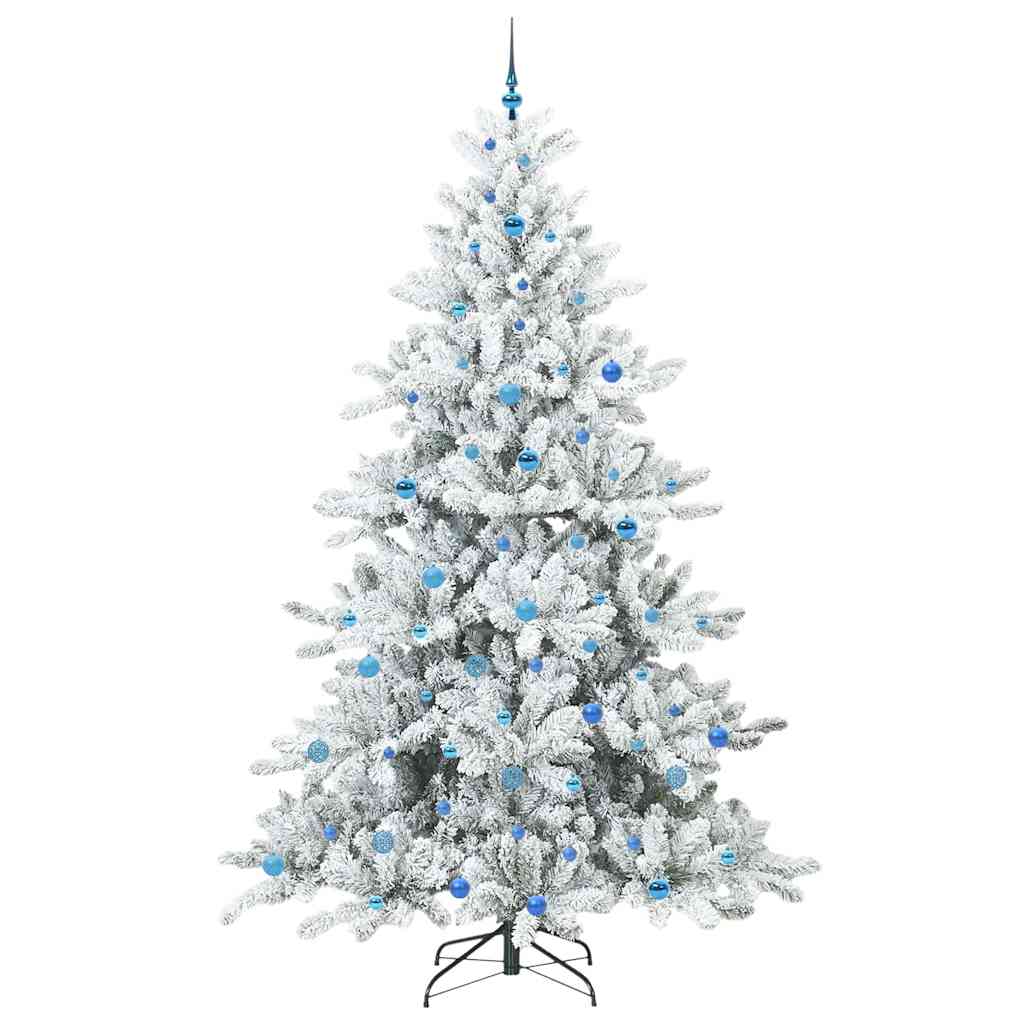 vidaXL Sapin de Noël artificiel pliable Blanc 240 cm PVC et acier