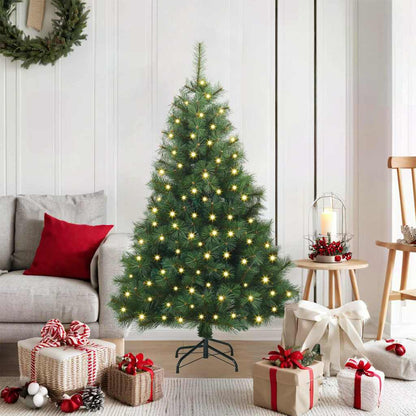 vidaXL Künstlicher Weihnachtsbaum mit 150 LEDs Grün 120 cm PE und PVC