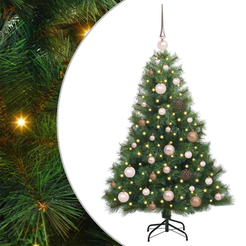 vidaXL Künstlicher Weihnachtsbaum mit 150 LEDs Grün 120 cm PE und PVC