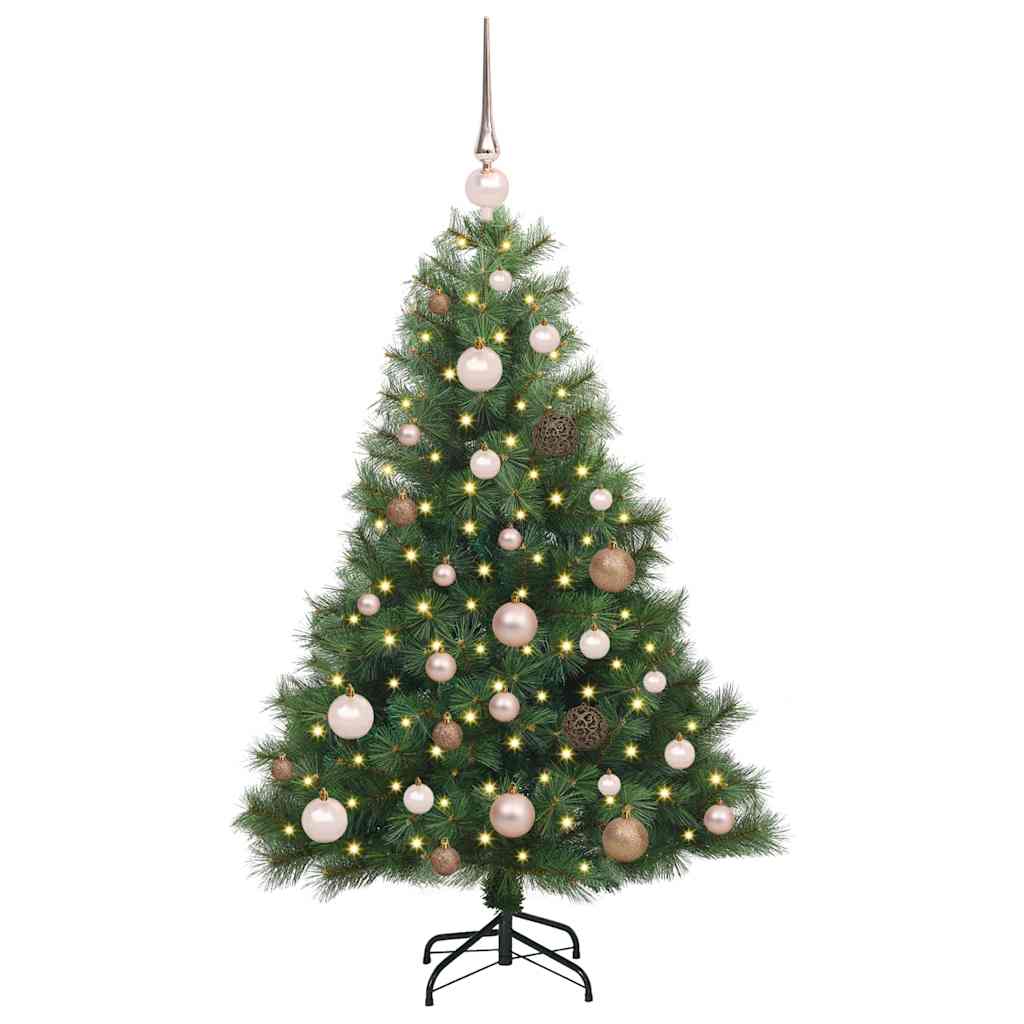 vidaXL Künstlicher Weihnachtsbaum mit 150 LEDs Grün 120 cm PE und PVC