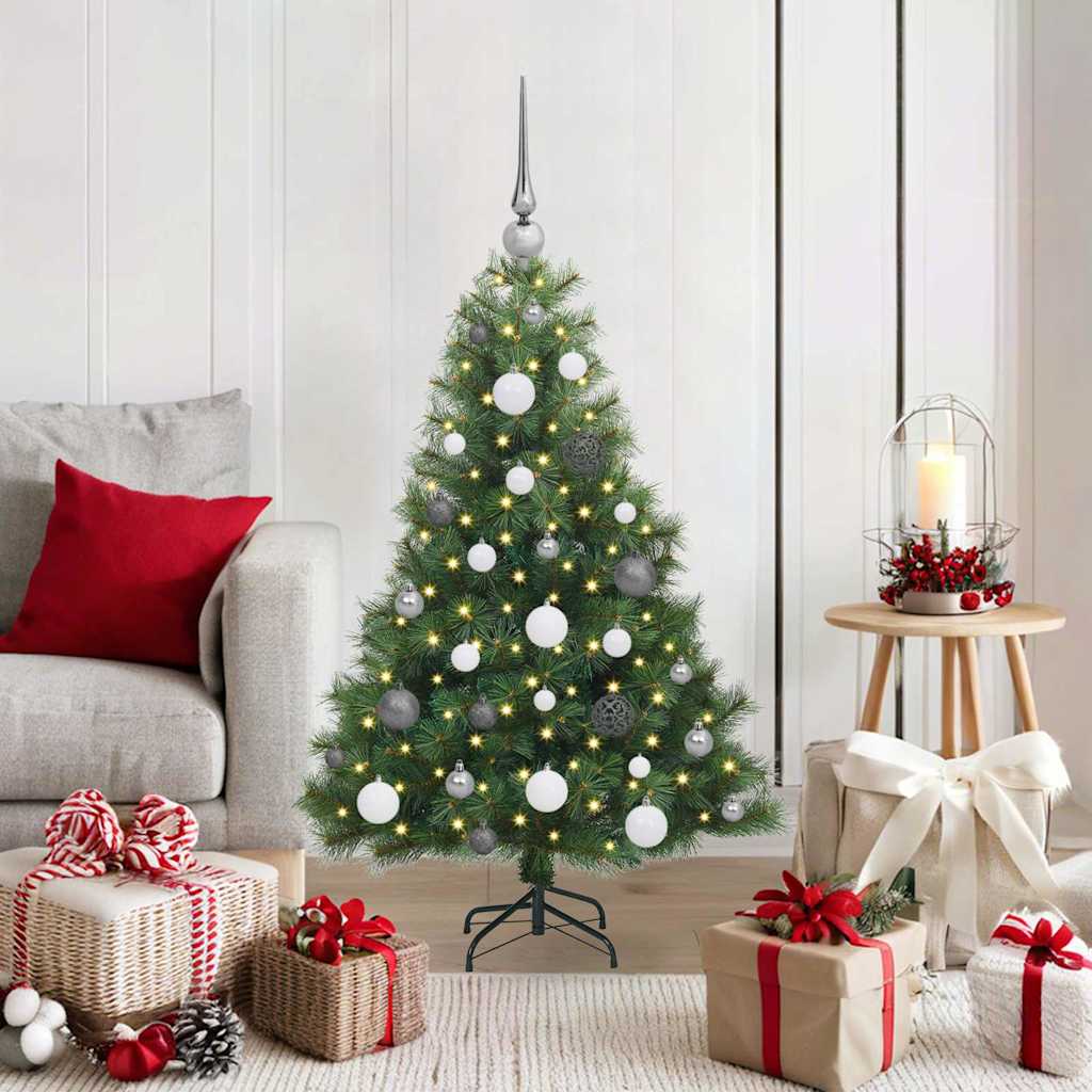 vidaXL Künstlicher Weihnachtsbaum mit 150 LEDs Grün 120 cm PE und PVC