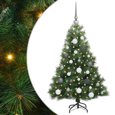 vidaXL Künstlicher Weihnachtsbaum mit 150 LEDs Grün 120 cm PE und PVC