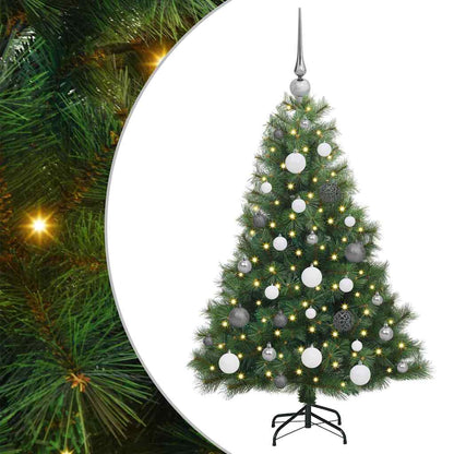 vidaXL Künstlicher Weihnachtsbaum mit 150 LEDs Grün 120 cm PE und PVC