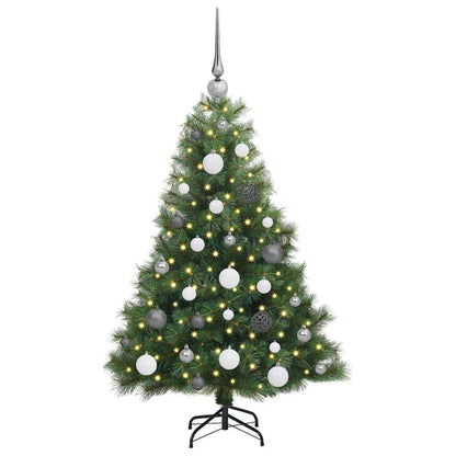vidaXL Künstlicher Weihnachtsbaum mit 150 LEDs Grün 120 cm PE und PVC