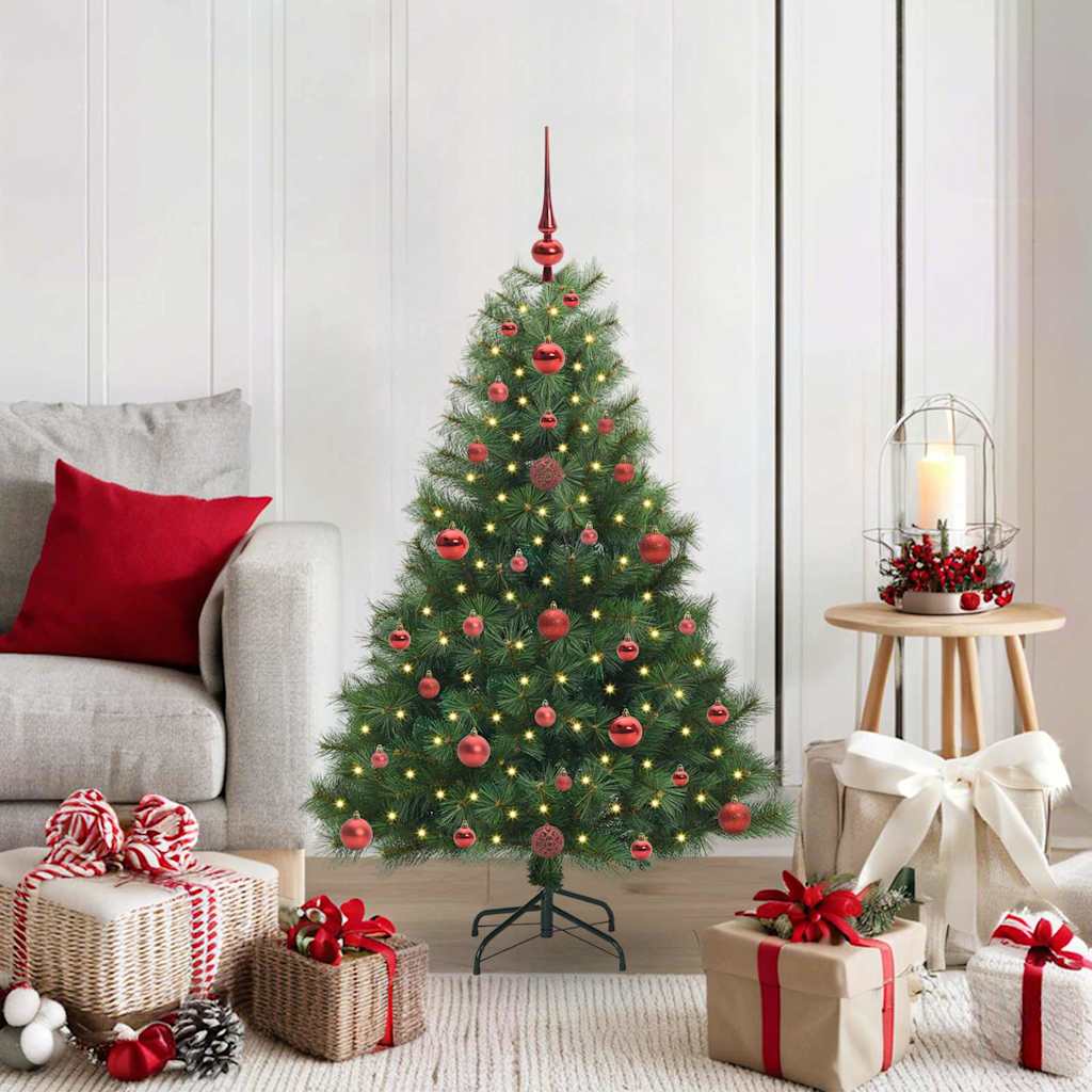 vidaXL Künstlicher Weihnachtsbaum mit 150 LEDs Grün 120 cm PE und PVC