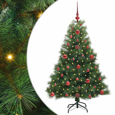 vidaXL Künstlicher Weihnachtsbaum mit 150 LEDs Grün 120 cm PE und PVC