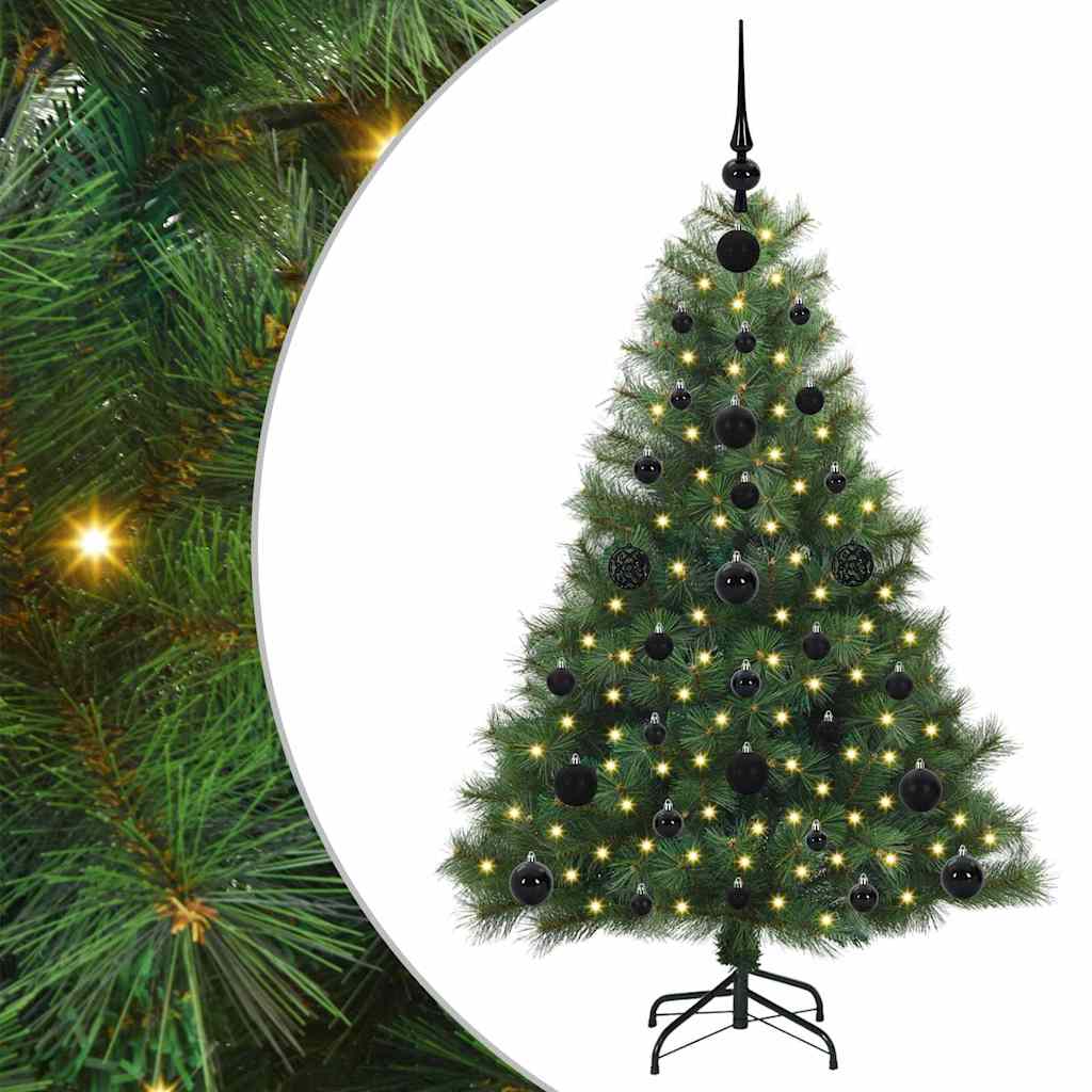 vidaXL Künstlicher Weihnachtsbaum mit 150 LEDs Grün 120 cm PE und PVC