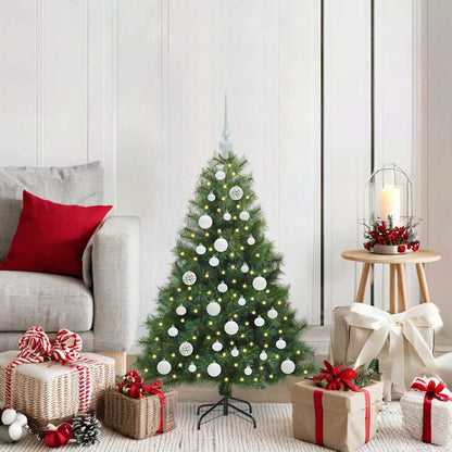 vidaXL Künstlicher Weihnachtsbaum mit 150 LEDs Grün 120 cm PE und PVC