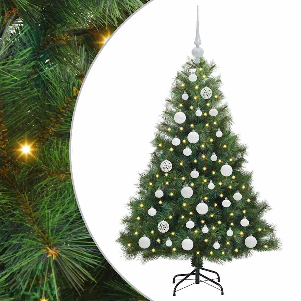 vidaXL Künstlicher Weihnachtsbaum mit 150 LEDs Grün 120 cm PE und PVC