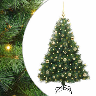vidaXL Künstlicher Weihnachtsbaum mit 150 LEDs Grün 120 cm PE und PVC