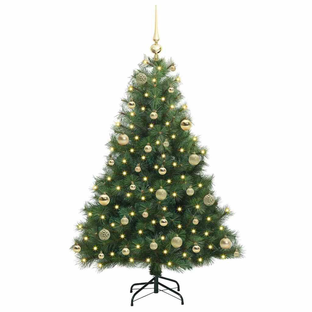 vidaXL Künstlicher Weihnachtsbaum mit 150 LEDs Grün 120 cm PE und PVC