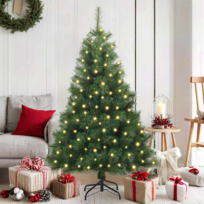 vidaXL Künstlicher Weihnachtsbaum mit 150 LEDs Grün 150 cm PE und PVC