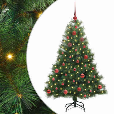 vidaXL Künstlicher Weihnachtsbaum mit 150 LEDs Grün 150 cm PE und PVC