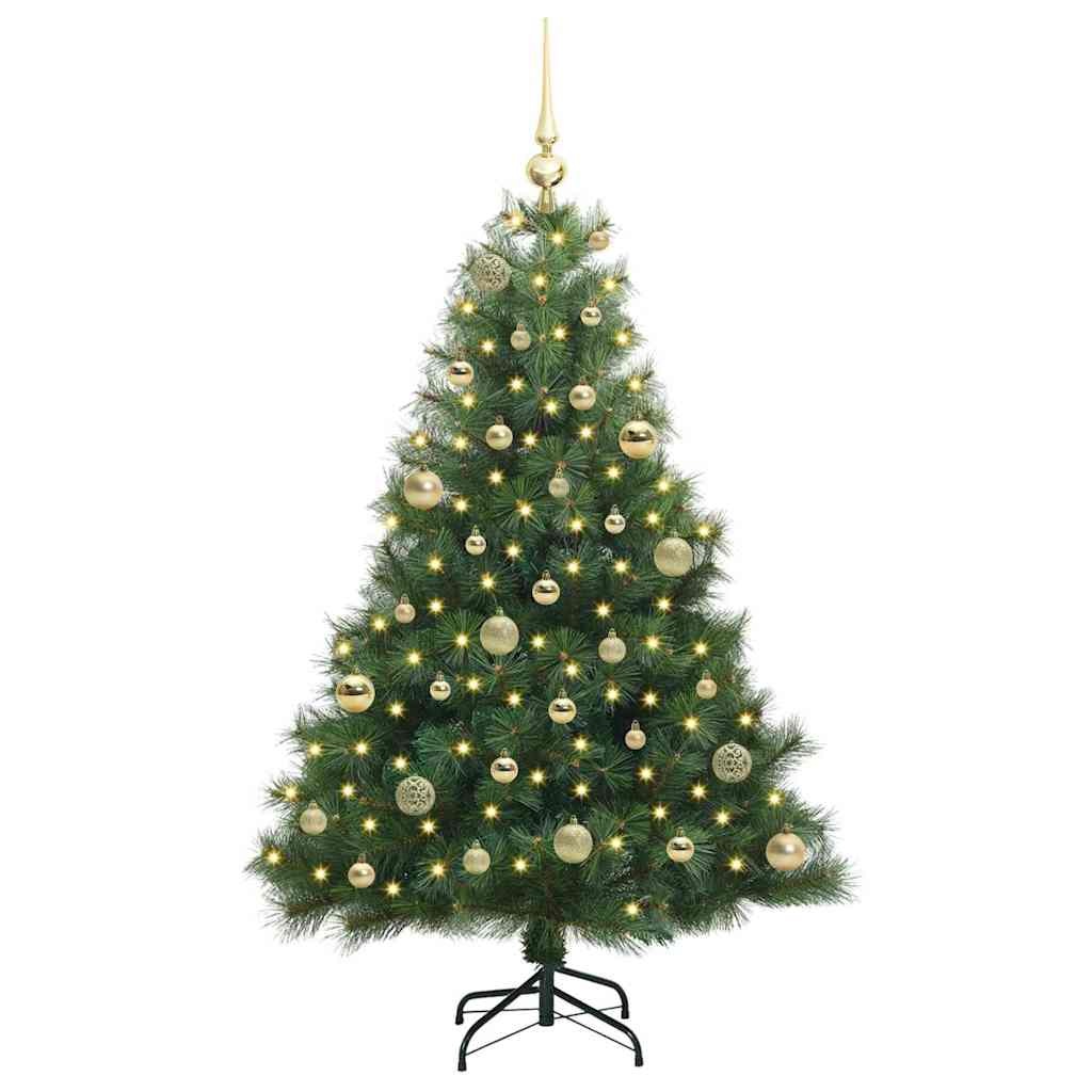 Künstlicher Weihnachtsbaum mit 150 LEDs Grün 150 cm PE und PVC