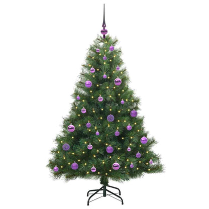 vidaXL Künstlicher Weihnachtsbaum mit 150 LEDs Grün 150 cm PE und PVC