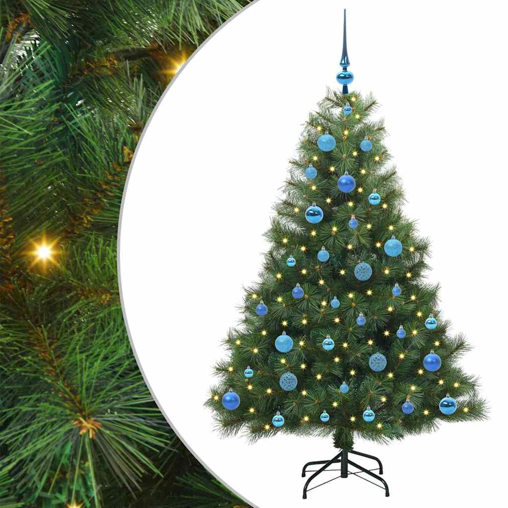 Künstlicher Weihnachtsbaum mit 150 LEDs Grün 150 cm PE und PVC