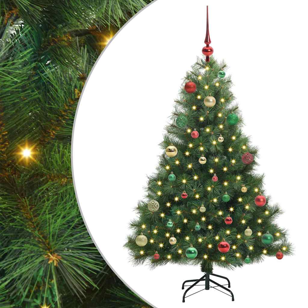 vidaXL Künstlicher Weihnachtsbaum mit 150 LEDs Grün 150 cm PE und PVC