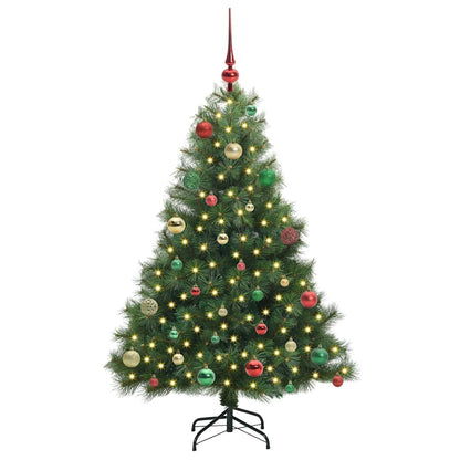 vidaXL Künstlicher Weihnachtsbaum mit 150 LEDs Grün 150 cm PE und PVC