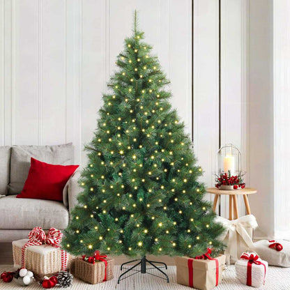 vidaXL Künstlicher Weihnachtsbaum mit 300 LEDs Grün 180 cm PE und PVC