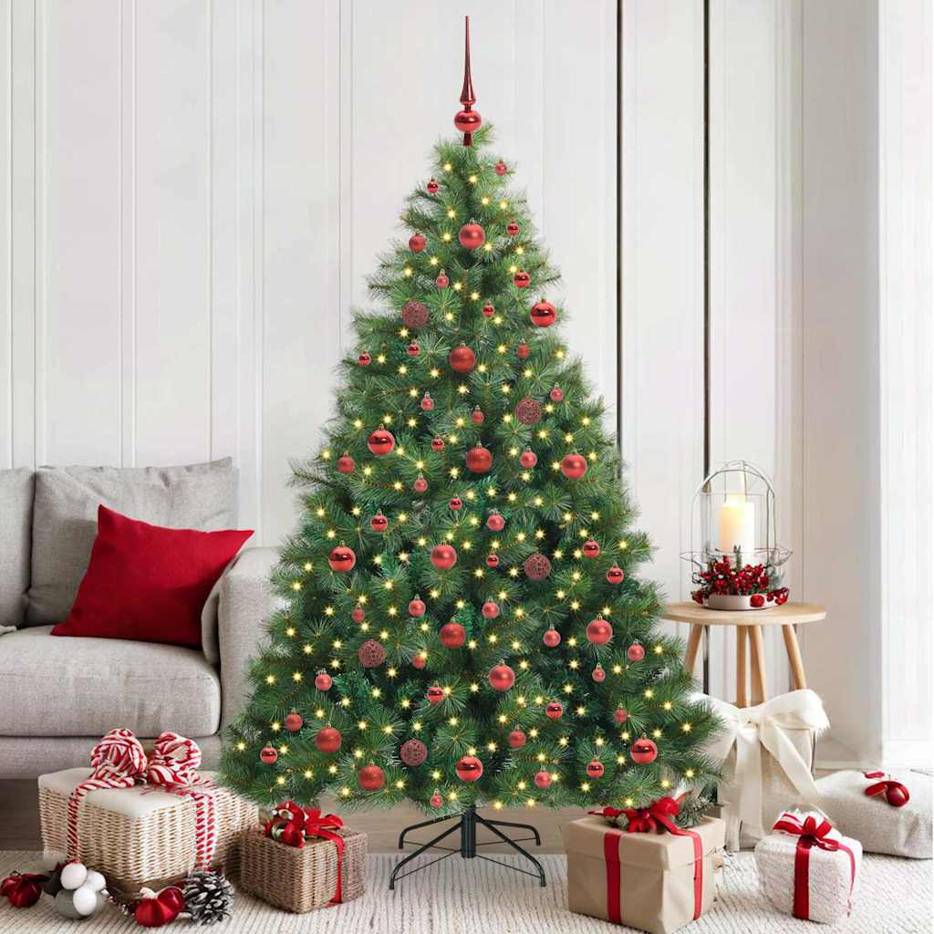 vidaXL Künstlicher Weihnachtsbaum mit 300 LEDs Grün 180 cm PE und PVC