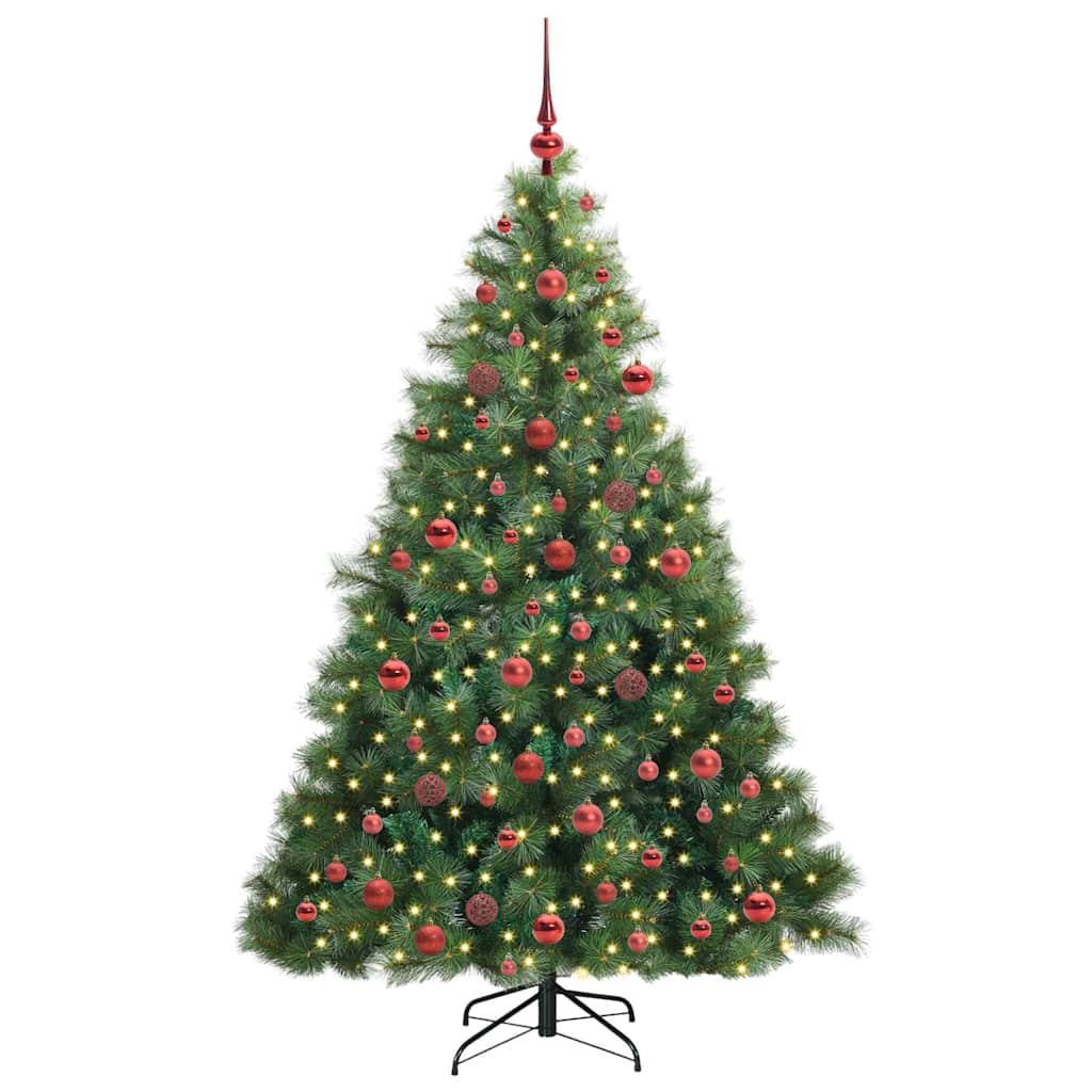 vidaXL Künstlicher Weihnachtsbaum mit 300 LEDs Grün 180 cm PE und PVC