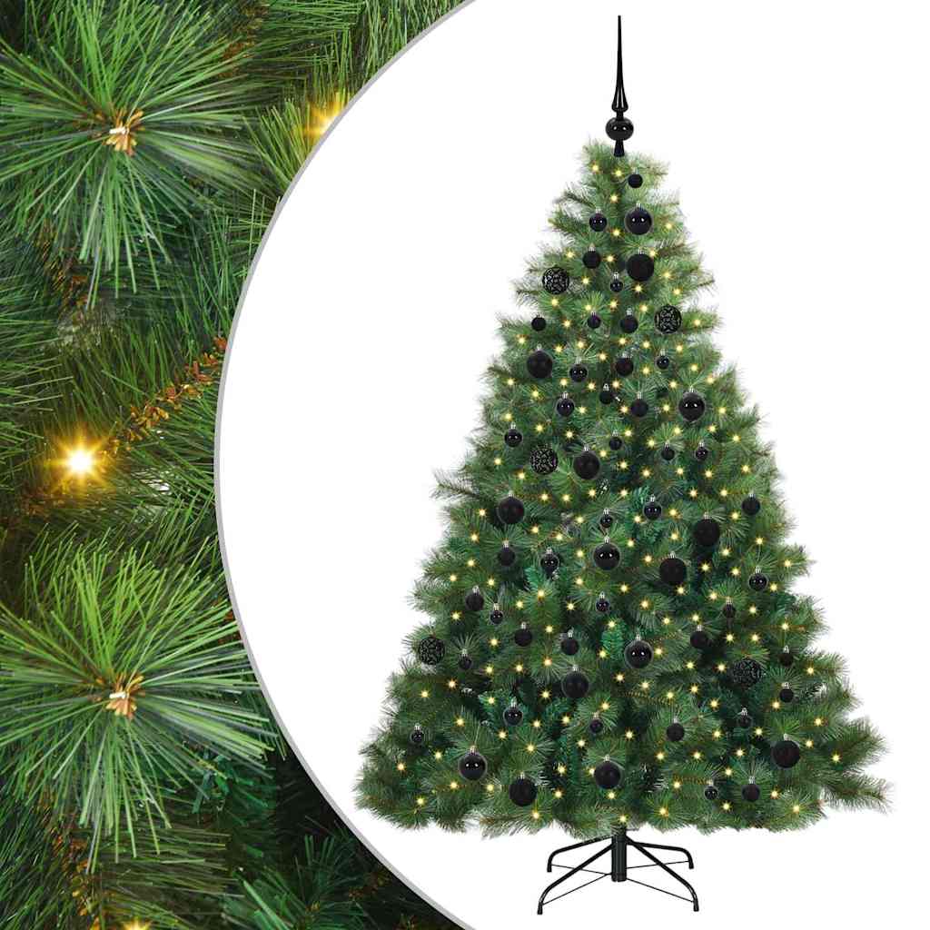 Künstlicher Weihnachtsbaum mit 300 LEDs Grün 180 cm PE und PVC