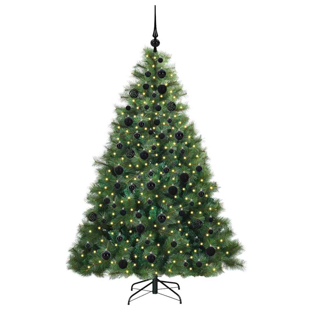Künstlicher Weihnachtsbaum mit 300 LEDs Grün 180 cm PE und PVC