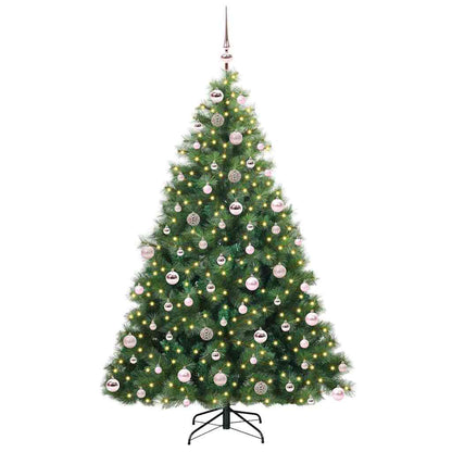 Künstlicher Weihnachtsbaum mit 300 LEDs Grün 180 cm PE und PVC