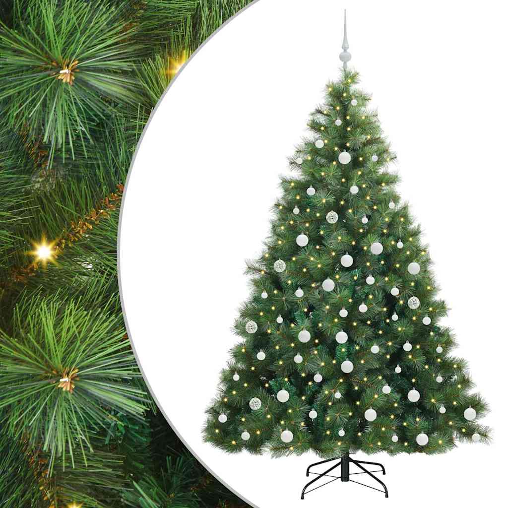 Künstlicher Weihnachtsbaum mit 300 LEDs Grün 180 cm PE und PVC