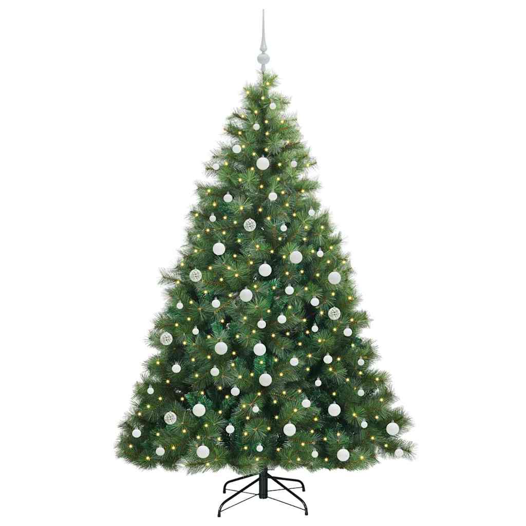 Künstlicher Weihnachtsbaum mit 300 LEDs Grün 180 cm PE und PVC