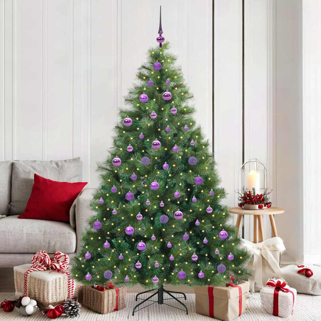 vidaXL Künstlicher Weihnachtsbaum mit 300 LEDs Grün 180 cm PE und PVC