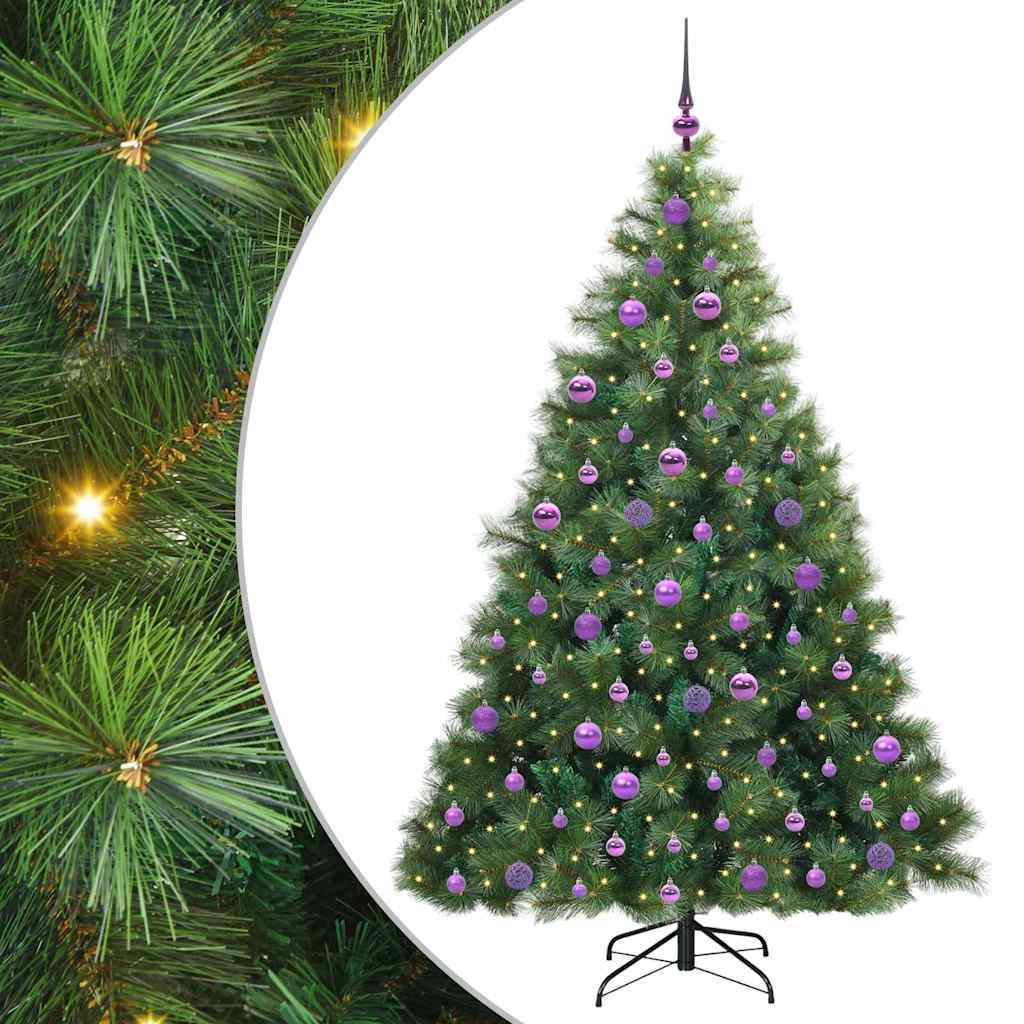 vidaXL Künstlicher Weihnachtsbaum mit 300 LEDs Grün 180 cm PE und PVC