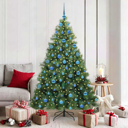 vidaXL Künstlicher Weihnachtsbaum mit 300 LEDs Grün 180 cm PE und PVC