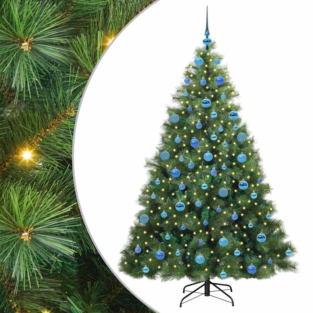 vidaXL Künstlicher Weihnachtsbaum mit 300 LEDs Grün 180 cm PE und PVC