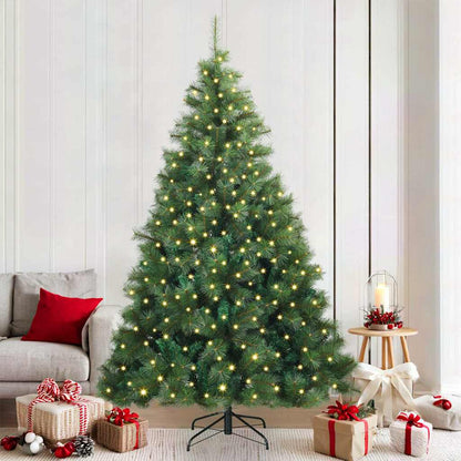 vidaXL Künstlicher Weihnachtsbaum mit 300 LEDs Grün 210 cm PE und PVC
