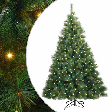 vidaXL Künstlicher Weihnachtsbaum mit 300 LEDs Grün 210 cm PE und PVC