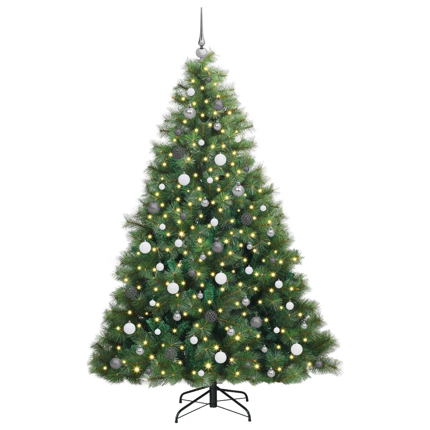 vidaXL Künstlicher Weihnachtsbaum mit 300 LEDs Grün 210 cm PE und PVC