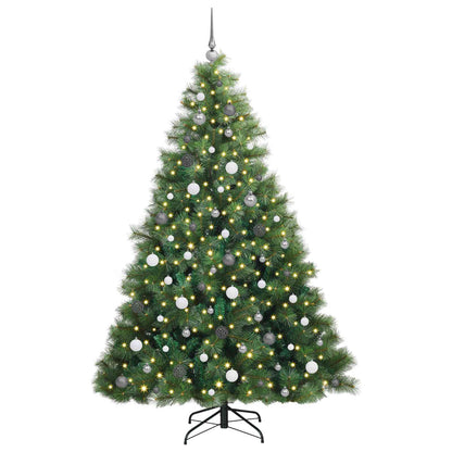 vidaXL Künstlicher Weihnachtsbaum mit 300 LEDs Grün 210 cm PE und PVC