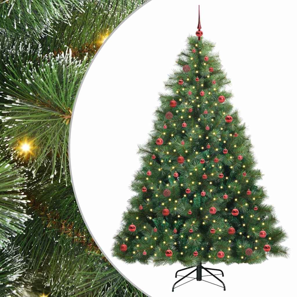 vidaXL Künstlicher Weihnachtsbaum mit 300 LEDs Grün 210 cm PE und PVC
