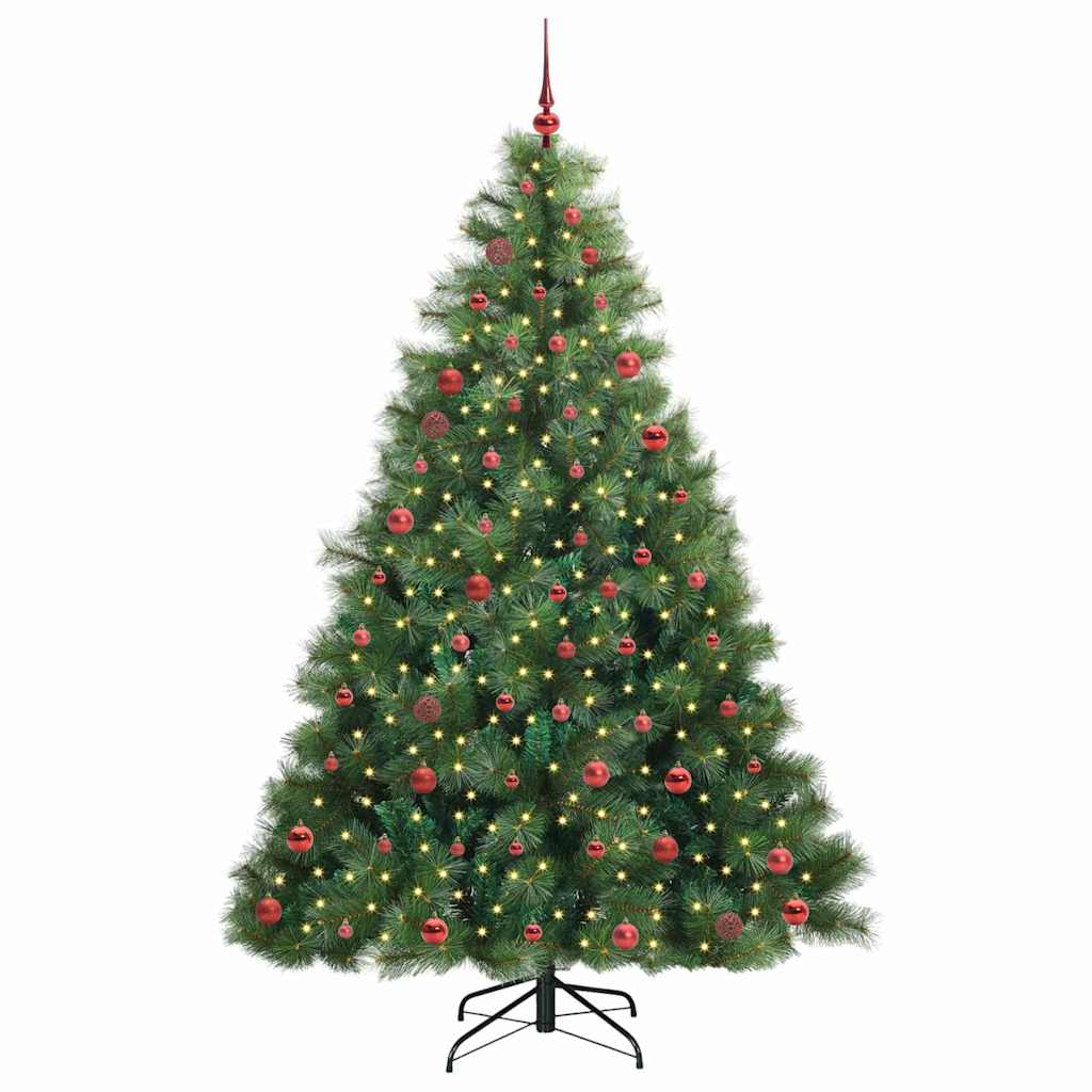 vidaXL Künstlicher Weihnachtsbaum mit 300 LEDs Grün 210 cm PE und PVC