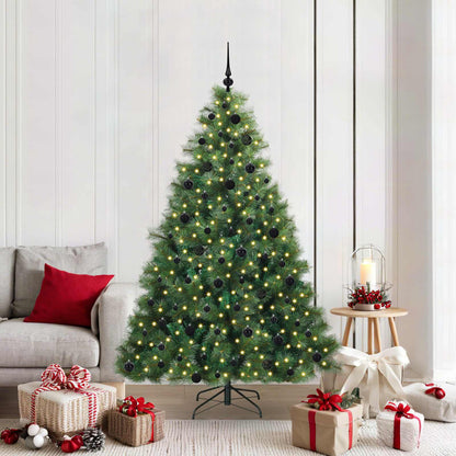 vidaXL Künstlicher Weihnachtsbaum mit 300 LEDs Grün 210 cm PE und PVC