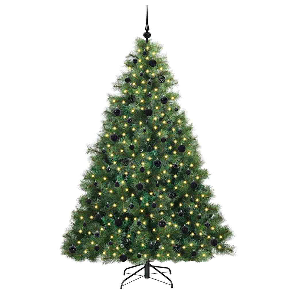 vidaXL Künstlicher Weihnachtsbaum mit 300 LEDs Grün 210 cm PE und PVC