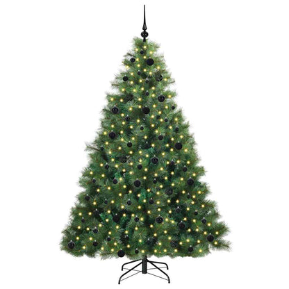 vidaXL Künstlicher Weihnachtsbaum mit 300 LEDs Grün 210 cm PE und PVC