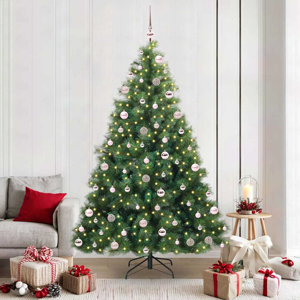 vidaXL Künstlicher Weihnachtsbaum mit 300 LEDs Grün 210 cm PE und PVC