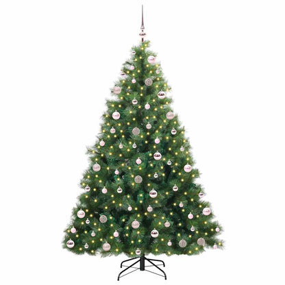 vidaXL Künstlicher Weihnachtsbaum mit 300 LEDs Grün 210 cm PE und PVC