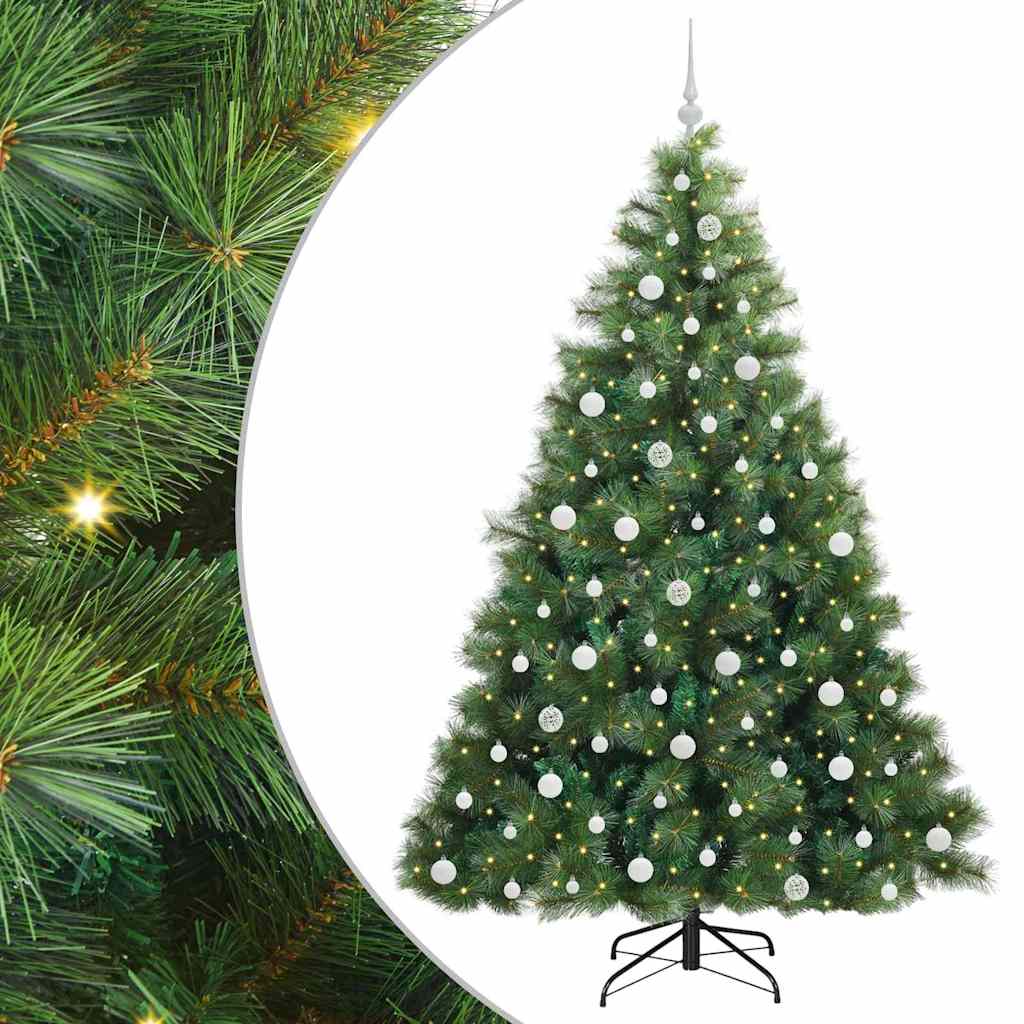 vidaXL Künstlicher Weihnachtsbaum mit 300 LEDs Grün 210 cm PE und PVC