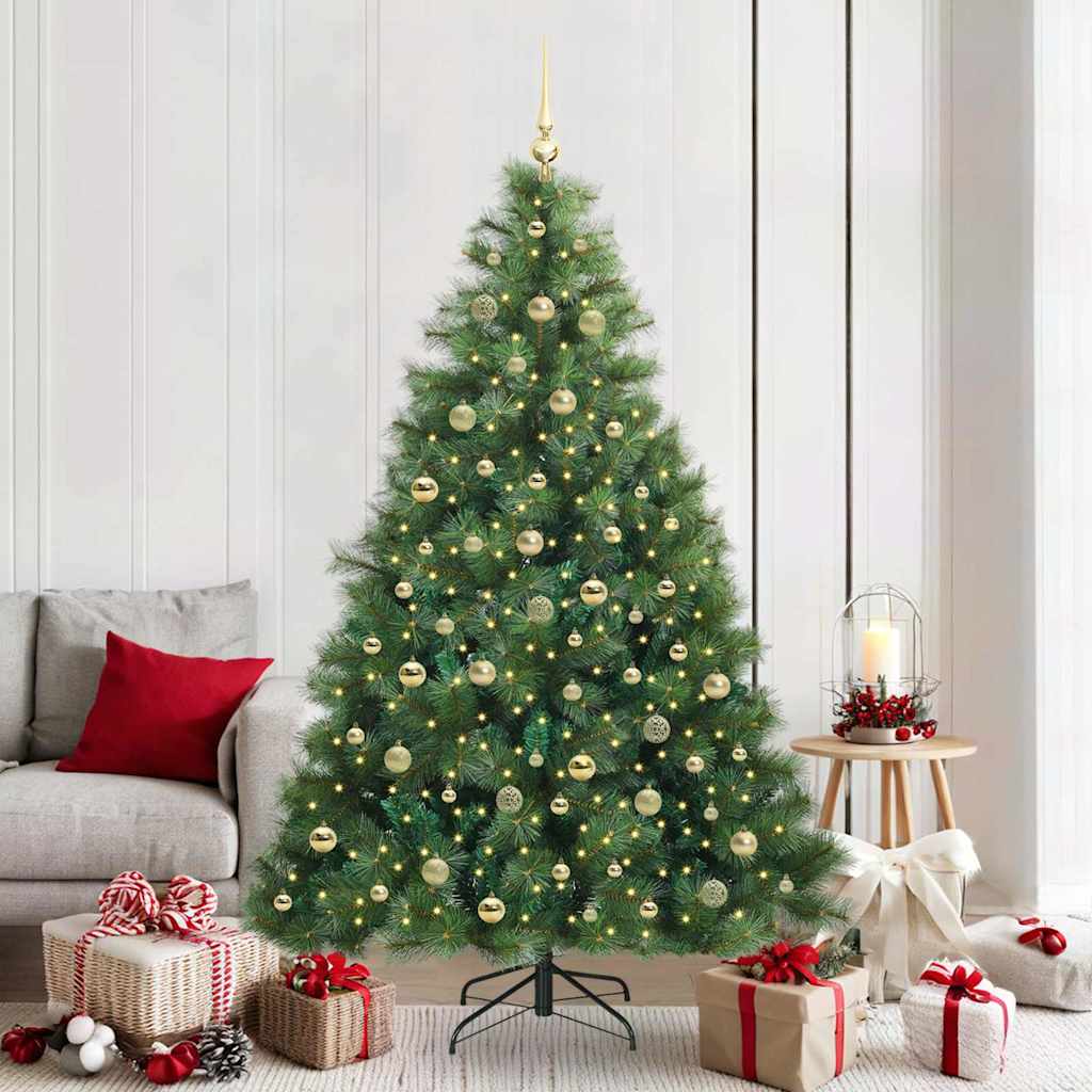 vidaXL Künstlicher Weihnachtsbaum mit 300 LEDs Grün 210 cm PE und PVC